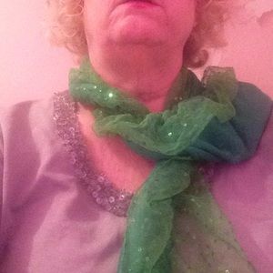 Beautiful viridian green with netting and sequins